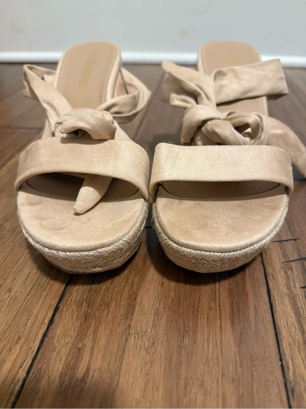 DREAM PAIRS Women's Espadrille Wedge Sandals, Size 11, Nude